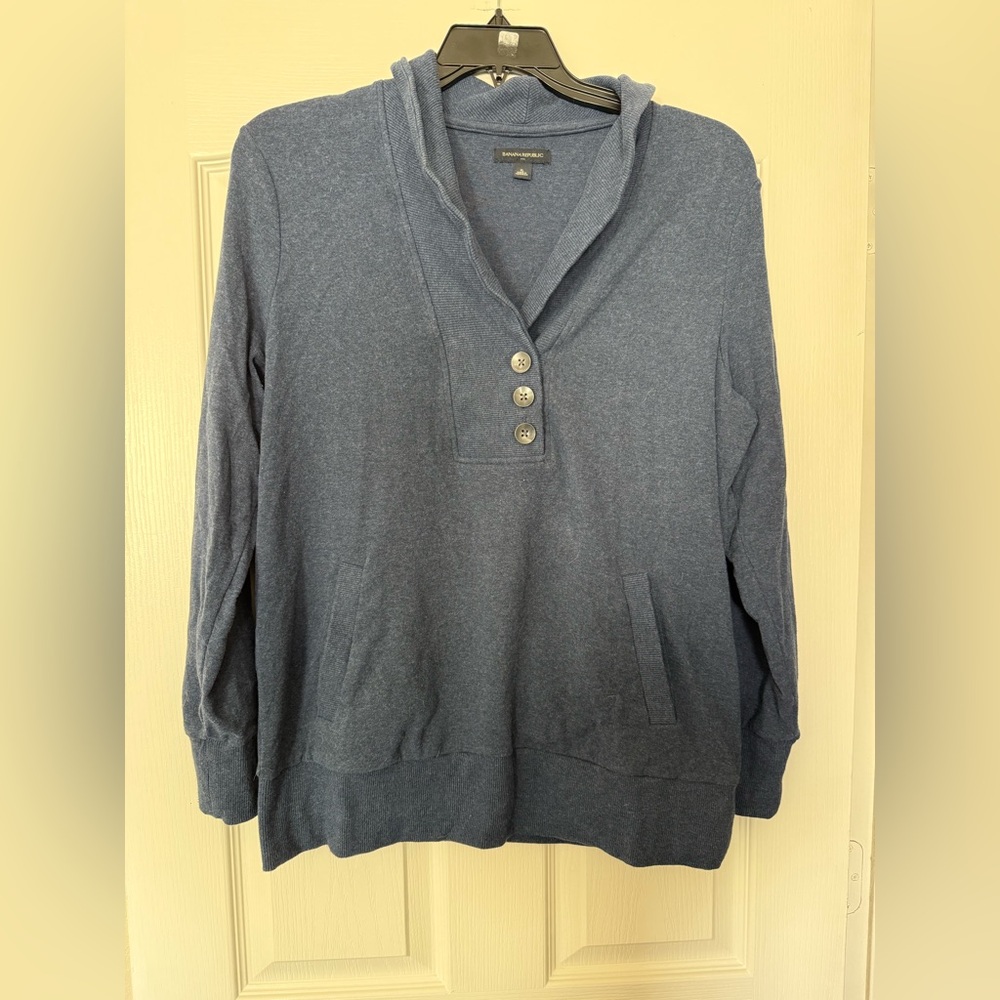 Banana Republic Heather Navy Crew Neck Sweater